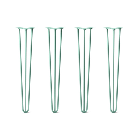 Hairpin Legs Set of 4, 3-Rod Design - Turquoise Powder Coated Finish