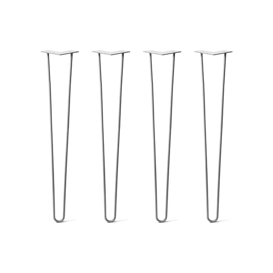 Hairpin Legs Set of 4, 3-Rod Design - Clear Coated Finish