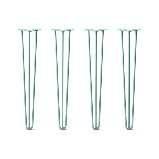 Hairpin Legs Set of 4, 3-Rod Design - Turquoise Powder Coated Finish
