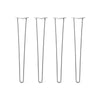 Hairpin Legs Set of 4, 3-Rod Design - Clear Coated Finish