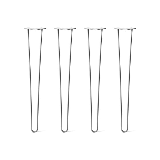 Hairpin Legs Set of 4, 3-Rod Design - Clear Coated Finish