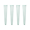Hairpin Legs Set of 4, 3-Rod Design - Turquoise Powder Coated Finish