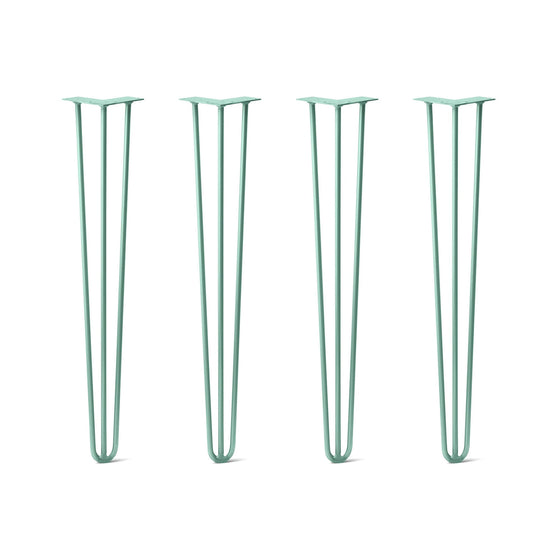 Hairpin Legs Set of 4, 3-Rod Design - Turquoise Powder Coated Finish
