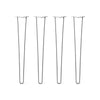 Hairpin Legs Set of 4, 3-Rod Design - Clear Coated Finish