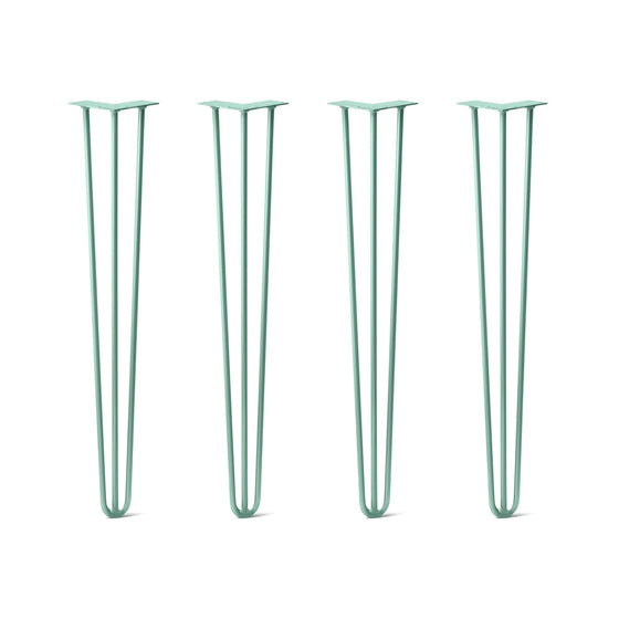 Hairpin Legs Set of 4, 3-Rod Design - Turquoise Powder Coated Finish