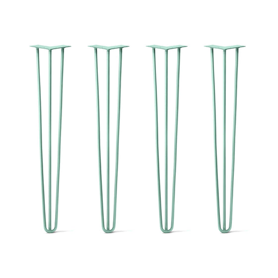 Hairpin Legs Set of 4, 3-Rod Design - Turquoise Powder Coated Finish