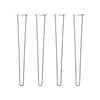 Hairpin Legs Set of 4, 3-Rod Design - Clear Coated Finish