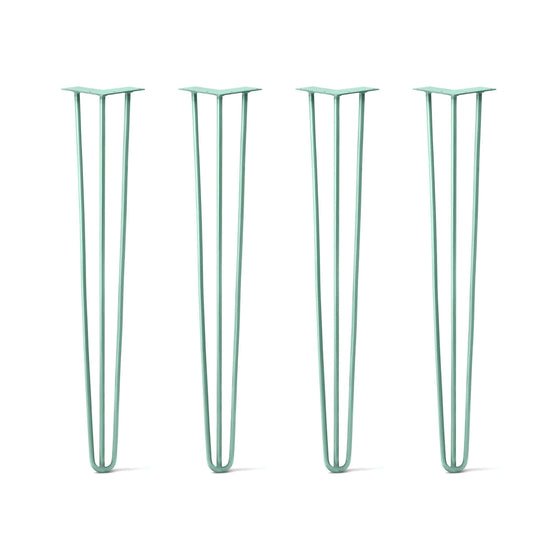 Hairpin Legs Set of 4, 3-Rod Design - Turquoise Powder Coated Finish