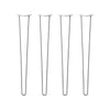 Hairpin Legs Set of 4, 3-Rod Design - Clear Coated Finish