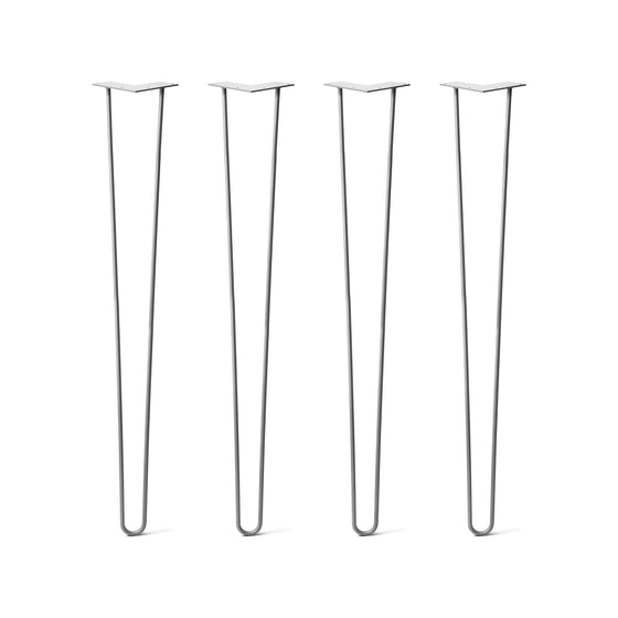 Hairpin Legs Set of 4, 3-Rod Design - Clear Coated Finish