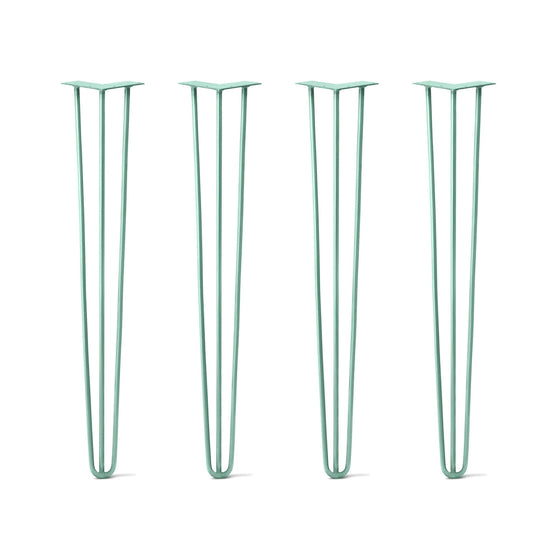 Hairpin Legs Set of 4, 3-Rod Design - Turquoise Powder Coated Finish