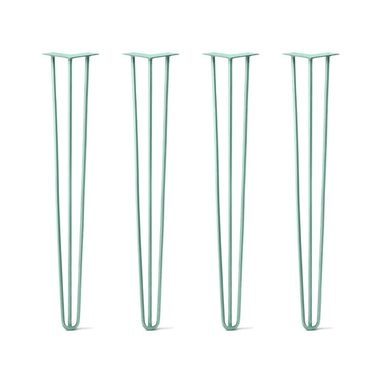 Hairpin Legs Set of 4, 3-Rod Design - Turquoise Powder Coated Finish