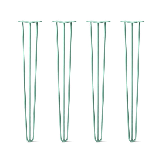 Hairpin Legs Set of 4, 3-Rod Design - Turquoise Powder Coated Finish