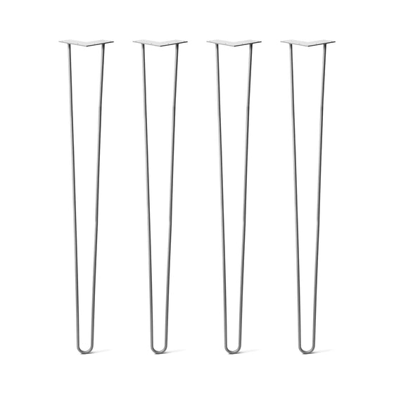 Hairpin Legs Set of 4, 3-Rod Design - Clear Coated Finish