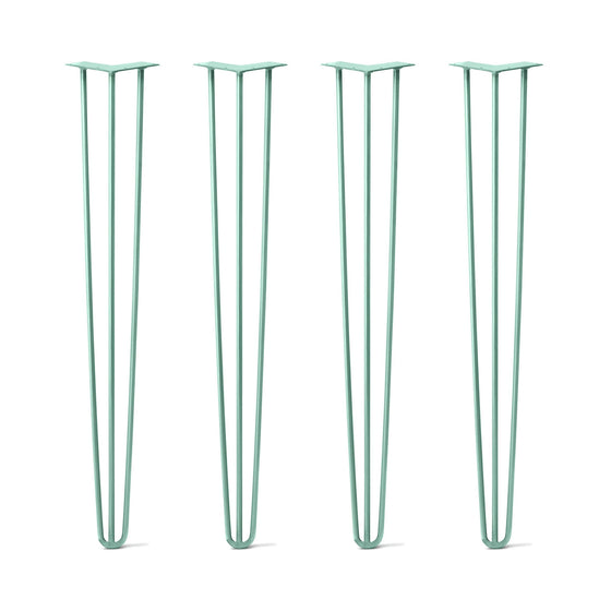 Hairpin Legs Set of 4, 3-Rod Design - Turquoise Powder Coated Finish