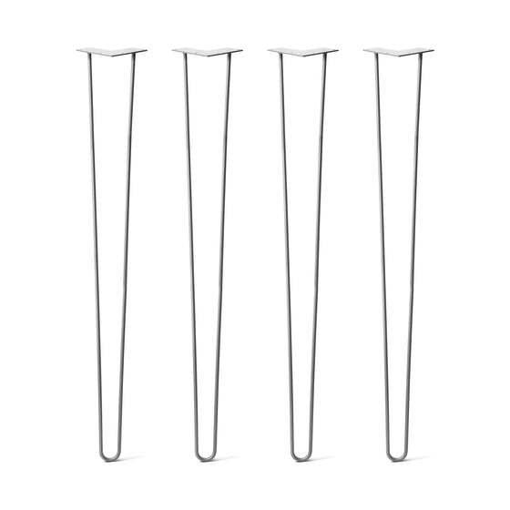 Hairpin Legs Set of 4, 3-Rod Design - Clear Coated Finish