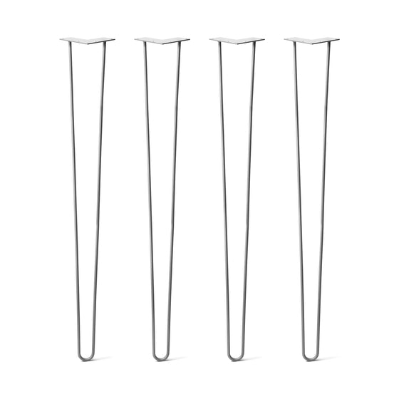Hairpin Legs Set of 4, 3-Rod Design - Clear Coated Finish