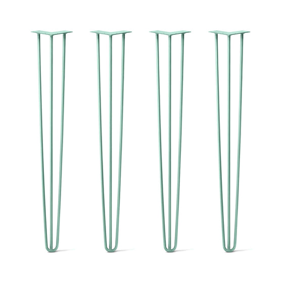 Hairpin Legs Set of 4, 3-Rod Design - Turquoise Powder Coated Finish