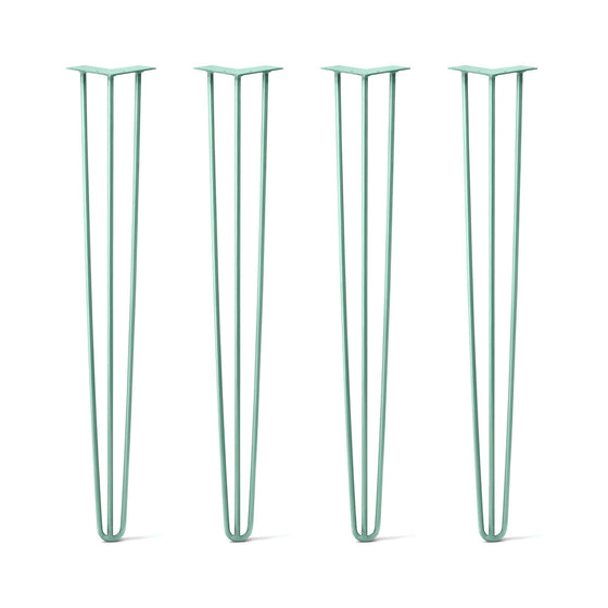 Hairpin Legs Set of 4, 3-Rod Design - Turquoise Powder Coated Finish