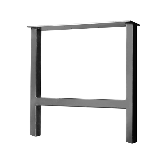 H-Frame Tube Steel Table & Bench Leg - 2" x 2" Tube Steel - Jet Black Satin