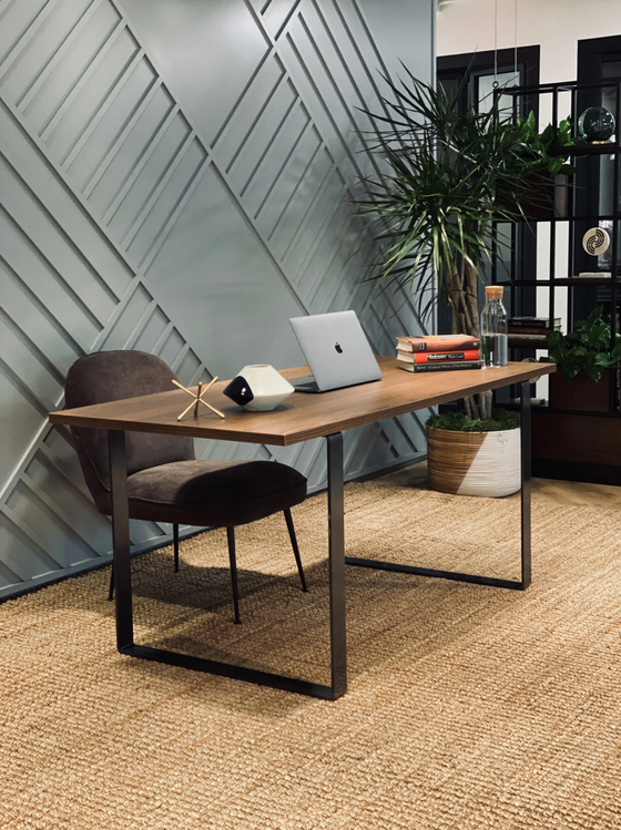 Modern Desk - Square Metal Table Leg - U Shape