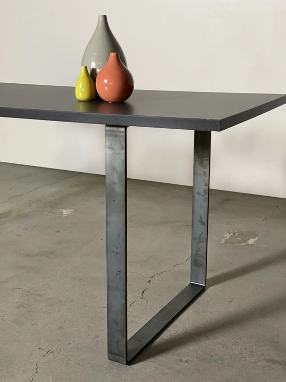 Dining Table - Raw Industrial Steel - Square Metal Table Leg - U Shape
