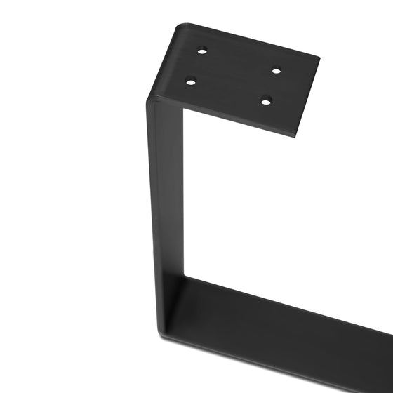Standard Duty U-Shape Flat Bar Table Leg & Bench Base (Sold Separately) - Jet Black Satin
