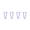 DIY Hairpin Legs Hairpin Legs 10" / Blue / 1/2" Hairpin Legs Set of 4, 2-Rod Design - Blue Powder Coated Finish