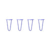 DIY Hairpin Legs Hairpin Legs 10" / Blue / 3/8" Hairpin Legs Set of 4, 2-Rod Design - Blue Powder Coated Finish