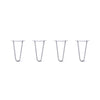 Hairpin Legs Set of 4, 2-Rod Design - Grey Powder Coated Finish