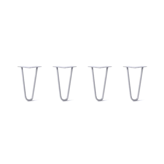 Hairpin Legs Set of 4, 2-Rod Design - Grey Powder Coated Finish