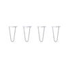 Hairpin Legs Set of 4, 2-Rod Design - Grey Powder Coated Finish