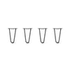 DIY Hairpin Legs Hairpin Legs 10" / Jet Black Satin / 1/2" Hairpin Legs Set of 4, 2-Rod Design - Jet Black Satin Powder Coated Finish