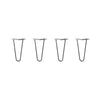 DIY Hairpin Legs Hairpin Legs 10" / Jet Black Satin / 3/8" Hairpin Legs Set of 4, 2-Rod Design - Jet Black Satin Powder Coated Finish