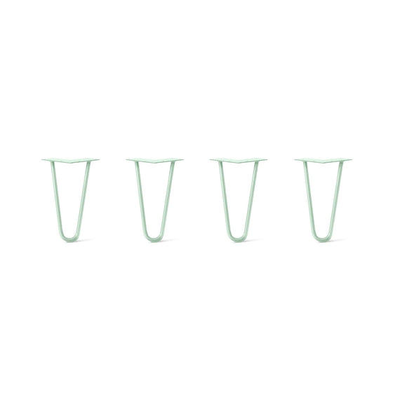 Hairpin Legs Set of 4, 2-Rod Design - Mint Powder Coated Finish