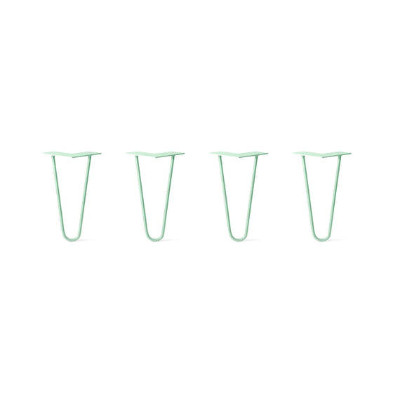 Hairpin Legs Set of 4, 2-Rod Design - Mint Powder Coated Finish