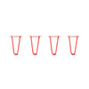 Hairpin Legs Set of 4, 2-Rod Design - Orange-Red Powder Coated Finish