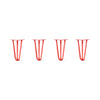 DIY Hairpin Legs Hairpin Legs 10" / Orange / Red / 1/2" Hairpin Legs Set of 4, 3-Rod Design - Orange-Red Powder Coated Finish
