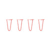 Hairpin Legs Set of 4, 2-Rod Design - Orange-Red Powder Coated Finish