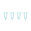 DIY Hairpin Legs Hairpin Legs 10" / Teal / 1/2" Hairpin Legs Set of 4, 2-Rod Design - Teal Powder Coated Finish