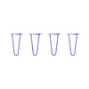 DIY Hairpin Legs Hairpin Legs 11" / Blue / 3/8" Hairpin Legs Set of 4, 2-Rod Design - Blue Powder Coated Finish