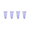 DIY Hairpin Legs Hairpin Legs 11" / Blue / 3/8" Hairpin Legs Set of 4, 3-Rod Design - Blue Powder Coated Finish