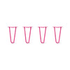 Hairpin Legs Set of 4, 2-Rod Design - Fuchsia Powder Coated Finish