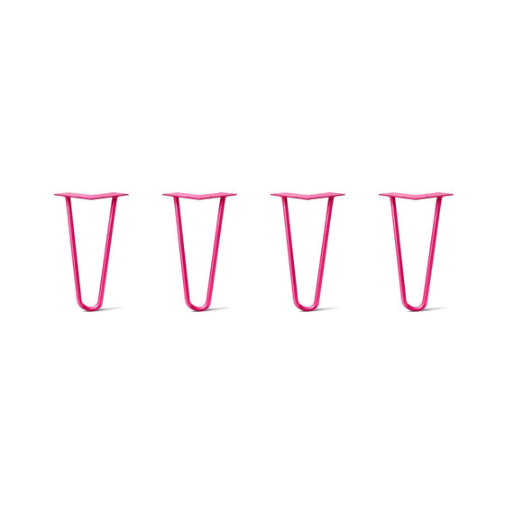 Hairpin Legs Set of 4, 2-Rod Design - Fuchsia Powder Coated Finish