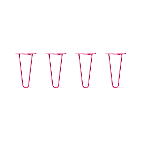 Hairpin Legs Set of 4, 2-Rod Design - Fuchsia Powder Coated Finish