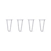 Hairpin Legs Set of 4, 2-Rod Design - Grey Powder Coated Finish