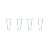 Hairpin Legs Set of 4, 2-Rod Design - Mint Powder Coated Finish