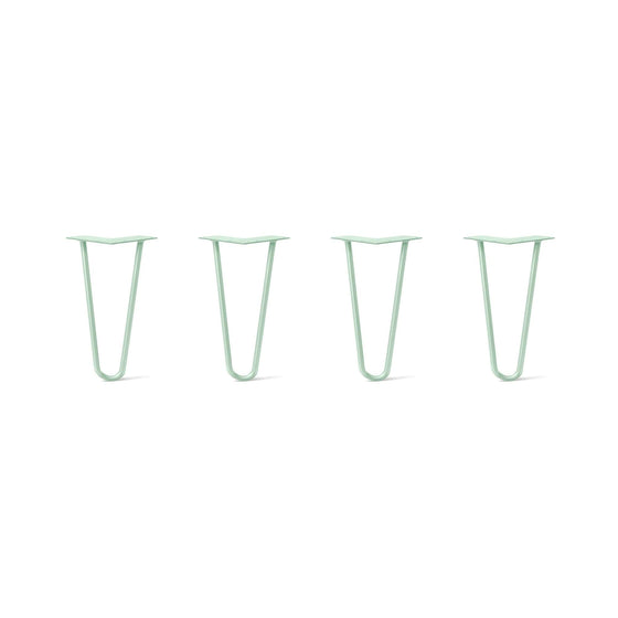 Hairpin Legs Set of 4, 2-Rod Design - Mint Powder Coated Finish