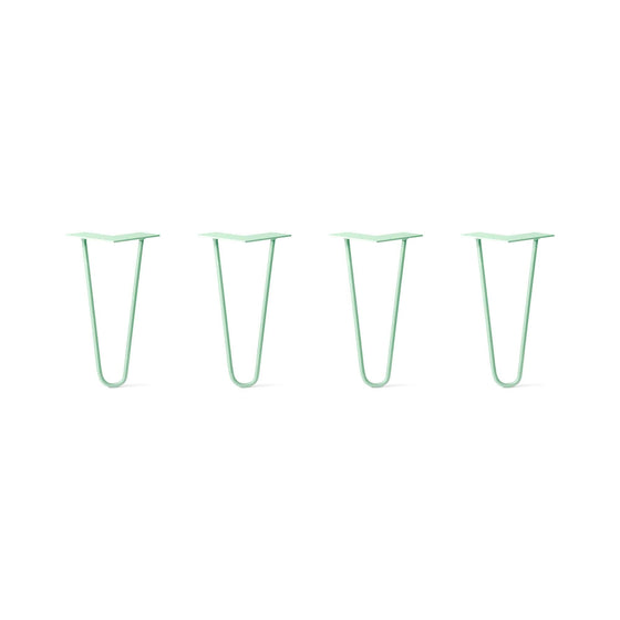 Hairpin Legs Set of 4, 2-Rod Design - Mint Powder Coated Finish