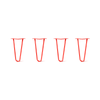 DIY Hairpin Legs Hairpin Legs 11" / Orange / Red / 1/2" Hairpin Legs Set of 4, 2-Rod Design - Orange-Red Powder Coated Finish